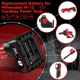 1/2/4Pcs M12 8.0Ah Replace for Milwaukee 12V Battery Pin Compatible with Cordless Power Tool 48-11-2440 48-11-2412 48-11-2450