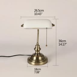 Desk Lamp Table Light Glass Banker’s Lamp Zipper Switch For Bedroom Home Stuy Restaurant Library Office Light Night Lamp