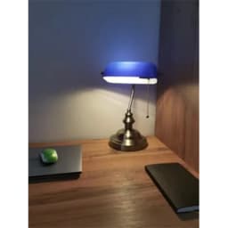 Desk Lamp Table Light Glass Banker’s Lamp Zipper Switch For Bedroom Home Stuy Restaurant Library Office Light Night Lamp