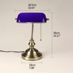 Desk Lamp Table Light Glass Banker’s Lamp Zipper Switch For Bedroom Home Stuy Restaurant Library Office Light Night Lamp