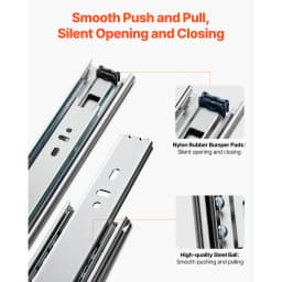 SucceBuy Drawer Slides 10 Pairs Full Extension Ball Bearing Cabinet Rails 100LB Load Capacity Heavy Duty Side Mount for Kitchen