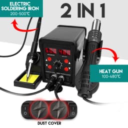 PORIYA 700W Solder Rework Station 2 in 1 Soldering Iron Kit Hot Air Heat Gun Station
