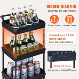 SucceBuy 4-Tier Rolling Utility Cart Kitchen Organizer Shelves with Wheels Storage Trolley for Living Room Office Clearance Sale
