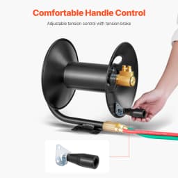 SucceBuy Welding Hose Reel Hand Crank Rewind Hose w/ 3 FT Lead-in Hose Ceiling/Wall Mount Heavy Duty Steel Reel for Workshops