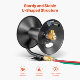 SucceBuy Welding Hose Reel Hand Crank Rewind Hose w/ 3 FT Lead-in Hose Ceiling/Wall Mount Heavy Duty Steel Reel for Workshops