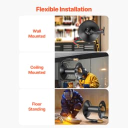 SucceBuy Welding Hose Reel Hand Crank Rewind Hose w/ 3 FT Lead-in Hose Ceiling/Wall Mount Heavy Duty Steel Reel for Workshops