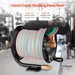 SucceBuy Welding Hose Reel Hand Crank Rewind Hose w/ 3 FT Lead-in Hose Ceiling/Wall Mount Heavy Duty Steel Reel for Workshops