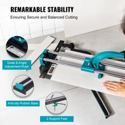 SucceBuy Manual Tile Cutter Laser Positioning Single Rail W/ Supporting Feet Professional Push Knife for Cutting Ceramic