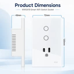 Melery AU Smart Tuya WiFi Light Switch Argentina Plug Australia Outlet Touch Glass Wall Socket Remote by Alexa & Google Home