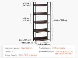 SucceBuy Metal Bookshelf 3-14-Tier Tall Industrial Bookshelf Vintage Display Storage Bookcase with Open Shelves to Home Office