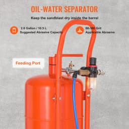 SucceBuy 5/10/20Gallon Sand Blaster 60-110PSI Portable Air Sandblaster Kit w/ Oil-Water Separator for Paint Stain Rust Removal