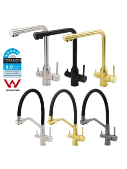 **Sydney Stock** KYLINS Round 3 Way Kitchen Mixer Tap Pure Water Sink Faucet Swivel Spout brushed nickel WELS WaterMark