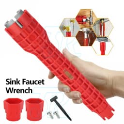 8 In 1 Sink Basin Wrench Multifunction Faucet Tap Spanner Installer Hand Tools
