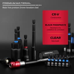 SEDY 80-Piece Premium Magnetic Impact Nut Driver Set Metric & SAE with Socket AdaptersBit Holder Wing Nut Driver