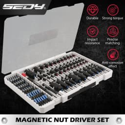 SEDY 80-Piece Premium Magnetic Impact Nut Driver Set Metric & SAE with Socket AdaptersBit Holder Wing Nut Driver