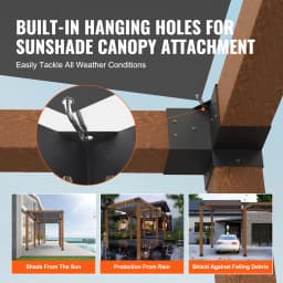 SucceBuy Pergola Bracket Kit 6inchx6inch 4pcs 3 Way Easy Installation to Gazebos Patio Pergolas Log Cabin Outdoor Hardware