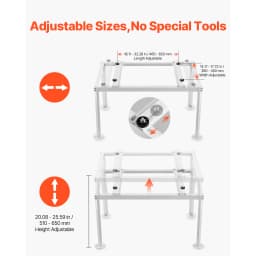 SucceBuy Mini Split Ground Stand Adjustable Anti-Vibration Mini Split Stand for 9000-36000 BTU Ductless AC Heat Pump Outdoor Use