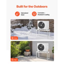 SucceBuy Mini Split Ground Stand Adjustable Anti-Vibration Mini Split Stand for 9000-36000 BTU Ductless AC Heat Pump Outdoor Use