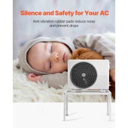 SucceBuy Mini Split Ground Stand Adjustable Anti-Vibration Mini Split Stand for 9000-36000 BTU Ductless AC Heat Pump Outdoor Use