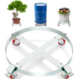 SucceBuy 55Gal Swivel Drum Dolly Heavy Duty Bucket Cart with 4/5/8 Rotating Casters Wheels Anti-Tipping for Workshops Warehous