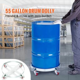 SucceBuy 55Gal Swivel Drum Dolly Heavy Duty Bucket Cart with 4/5/8 Rotating Casters Wheels Anti-Tipping for Workshops Warehous