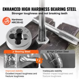 SucceBuy Tap and Die Set 110/116PCs Metric SAE Standard Bearing Steel Taps and Dies Essential Threading Tool