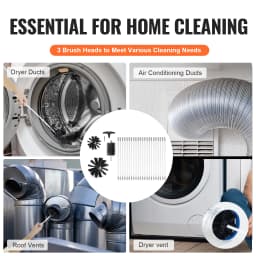SucceBuy Dryer Vent Cleaner Kit Flexible Lint Trap Brush Reinforced Nylon Duct Cleaning Tool Dryer Vent Brush Dryer Cleaning