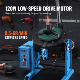 SucceBuy Rotary Welding Positioner50KG 0-90°Welding Positioning Turntable Table0.5-6RPM 120W with 12.4 Inch 3-Jaw Lathe Chuck