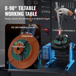 SucceBuy Rotary Welding Positioner50KG 0-90°Welding Positioning Turntable Table0.5-6RPM 120W with 12.4 Inch 3-Jaw Lathe Chuck