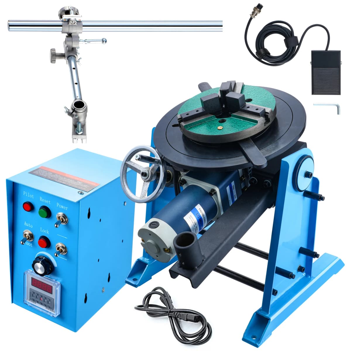 SucceBuy Rotary Welding Positioner50KG 0-90°Welding Positioning Turntable Table0.5-6RPM 120W with 12.4 Inch 3-Jaw Lathe Chuck