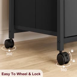 File Cabinet with 3 Drawer, Mobile Filing Cabinet for Home Office Fits Letter Size or A4, Fabric Vertical File Cabinet on Wheels