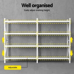 Heavy Duty 3M x 2M Garage Storage Shelving Warehouse Rack Adjustable Metal Organizer for Home Shop Industrial Use