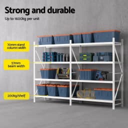 Heavy Duty 3M x 2M Garage Storage Shelving Warehouse Rack Adjustable Metal Organizer for Home Shop Industrial Use