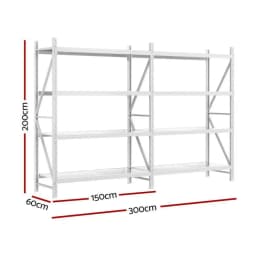 Heavy Duty 3M x 2M Garage Storage Shelving Warehouse Rack Adjustable Metal Organizer for Home Shop Industrial Use
