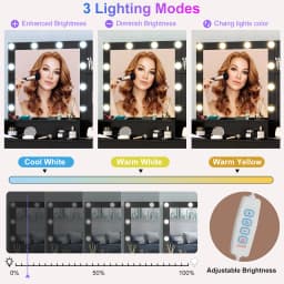 Black Modern Vanity Set, LED Bulbs Lighted Mirror, 5 Drawers 3 Color Dimmable Bedroom Easy Assembly