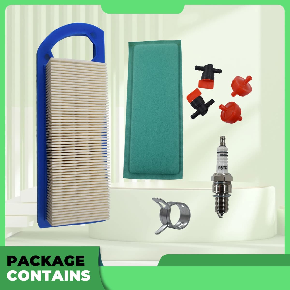 Lt1000 Air Filter Fuel Filter Spark Plug Tune Up Kit Replacement for Craftsman Lt1000 Intek 15-18.5 HP Parts Lawn Mower