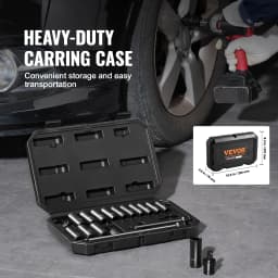 SucceBuy Drive Impact SocketSet Deep SocketSet Metric CR-V Alloy Steel for Auto Repair,Includes Storage Case Rugged Construction