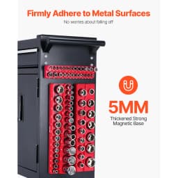 SucceBuy 3PCS Red Magnetic Socket Organizer Set 3/8'' 1/4'' 1/2'' SAE Socket Trays up to 68PCS Standard & Deep Sockets for Tools