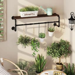 Wall Mounted Clothes Rail Industrial Pipe Hanging Rod Garment Rack Space Saving Closet Organizer for Home