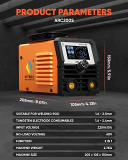 Original HITBOX 2in1 Welding Machine ARC/Lift TIG Hot Start/Arc Force Digital Display Portable Inverter Welder 220V for DIY