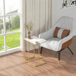 LUVODI Modern C-Shaped Sofa Side Table End Nightstand Desk for Home Laptop Storage Coffee Table Bedroom Furniture