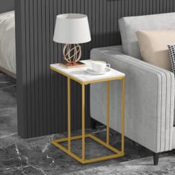 LUVODI Modern C-Shaped Sofa Side Table End Nightstand Desk for Home Laptop Storage Coffee Table Bedroom Furniture