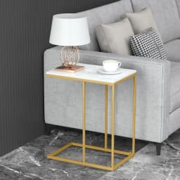 LUVODI Modern C-Shaped Sofa Side Table End Nightstand Desk for Home Laptop Storage Coffee Table Bedroom Furniture