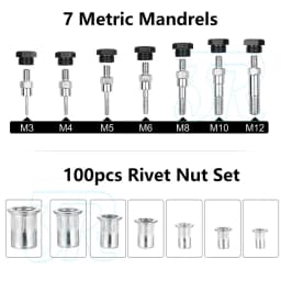 Nutsert Tool Heavy Duty Nutsert Gun M3-12 Nut Rivet Riveter Nutsert Kit Rivnut