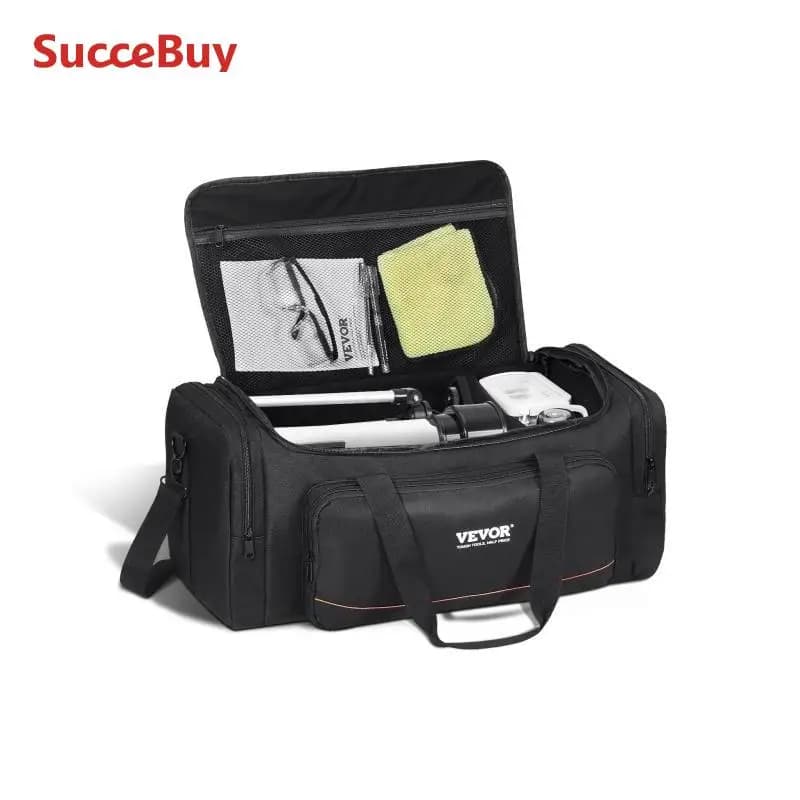 SucceBuy Telescope Case 22in Shock-Absorb Telescope Storage Bag w/ Fixed Buckles Multi-Pocket & Detachable Divider for Telescope