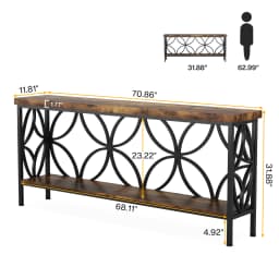 Tribesigns Hallway Console Table, 180 cm Long Sofa Table Behind Couch, Entry Console Table with Storage for Entryway, Living Roo