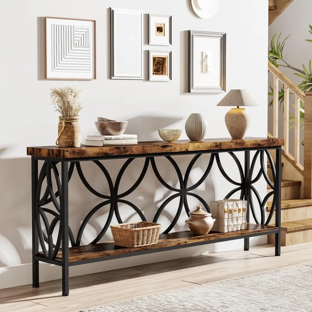 Tribesigns Hallway Console Table, 180 cm Long Sofa Table Behind Couch, Entry Console Table with Storage for Entryway, Living Roo