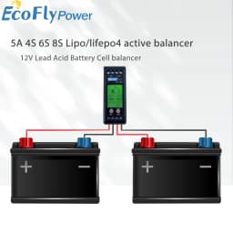5A 4S 6S 8S Lipo/lifepo4 active balancer with Voltage Dispaly/12V Lead Acid Battery Cell balancer