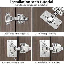 10Pcs Cabinet Hinge Repair Plate Kit Stainless Steel Door Hinge Mounting Plate With Holes For Home Kitchen Cupboard Furniture