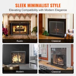 VEVOR Fireplace Screen 1/3 Panel Sturdy Iron Mesh Fireplace Screen Spark Guard Cover For Living Room Home Decor Modern/Vintage
